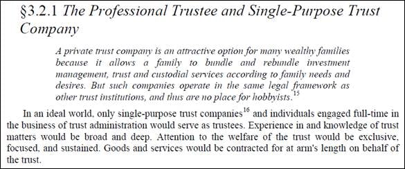 Legal Code: The Professional Trustee and Single-Purpose Trust Company